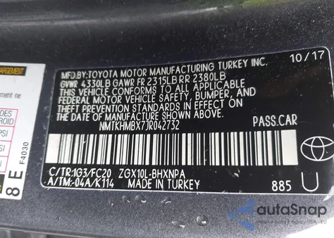 2018 Toyota C-Hr Xle from USA, damaged, VIN NMTKHMBX7JR042732